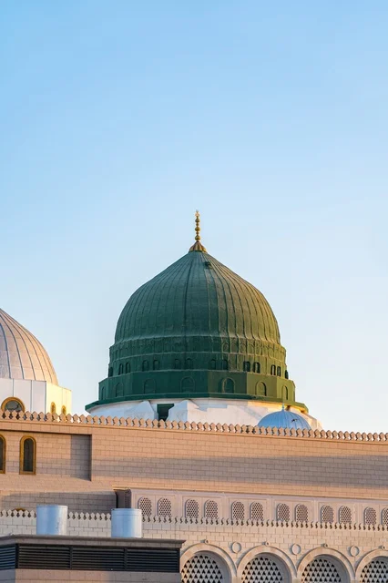 القبة الخضراء المسجد النبوي المدينة المنورة