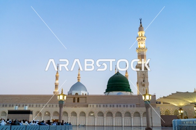 Prophet's Mosque Medina Green Dome and Minaret