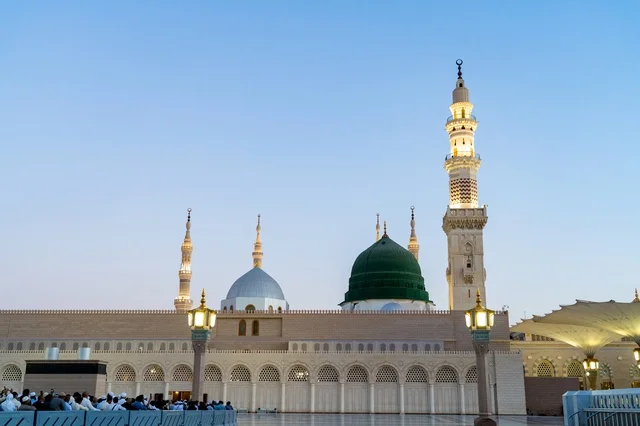 Prophet's Mosque Medina Green Dome and Minaret