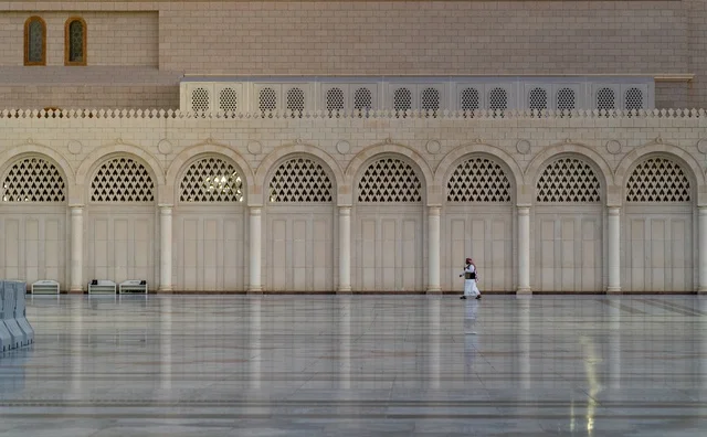 Prophet's Mosque Medina Courtyard and Islamic Arches