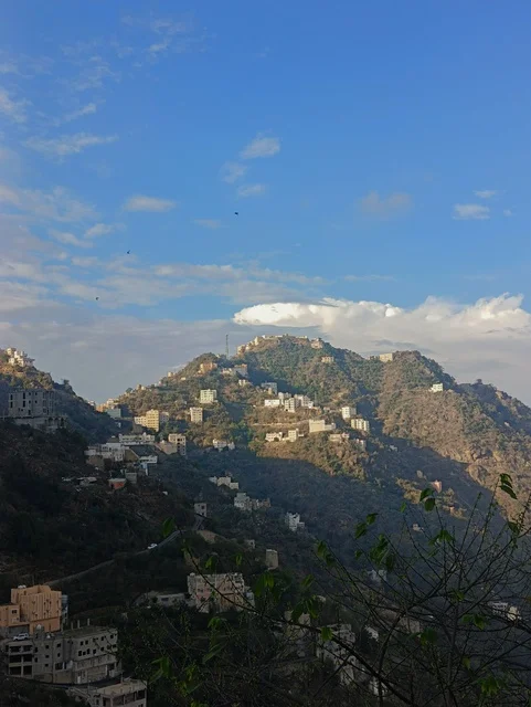 منازل قرية جبلية في منطقة جازان السعودية