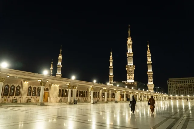 Prophet's Mosque Medina Night Illumination