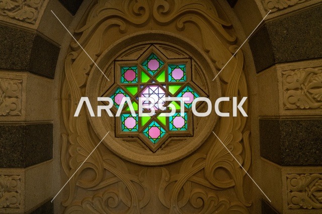 Stained Glass Window in Prophet's Mosque Al Madinah