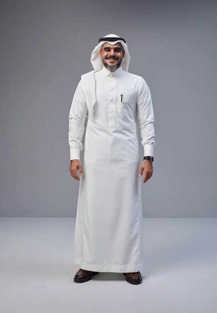 Saudi Man in Traditional Dress Studio Portrait