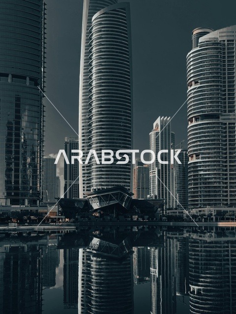 ناطحات سحاب دبي انعكاس القناة المائية