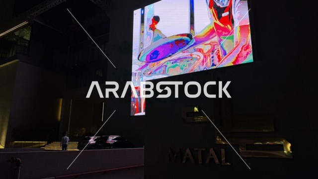 Matal Complex Al Khobar Digital Screen at Night