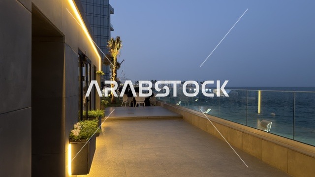 Matal Complex Al Khobar Rooftop Terrace at Night