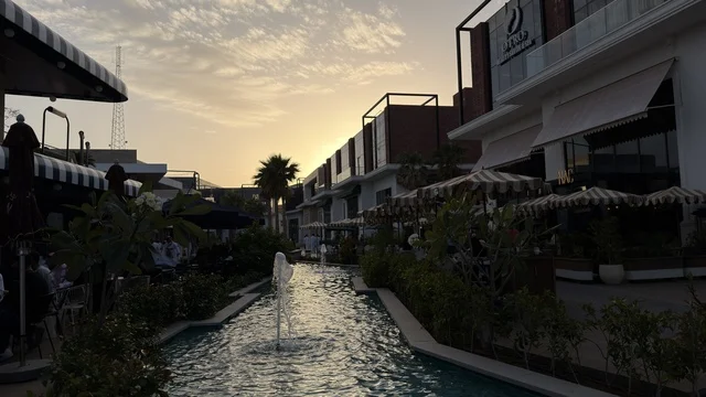 Grand House Complex with Waterways and Fountains