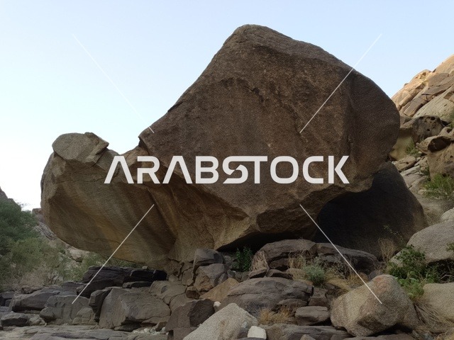 Large Rock Formation in Al Bahah Mountains Saudi Arabia