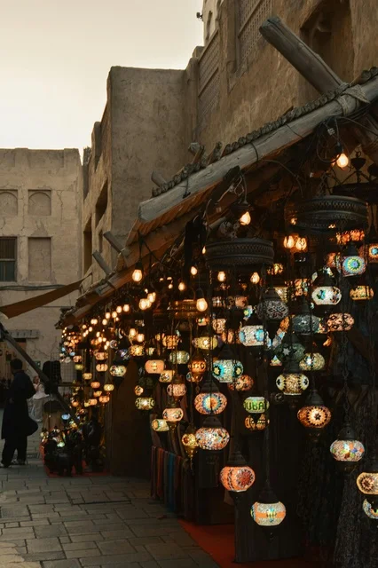 Traditional Mosaic Lanterns in UAE Heritage Market