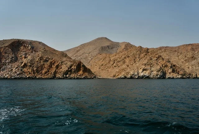 Rocky Mountains Along the Coastline of Oman Daylight