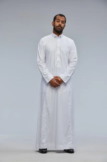 Saudi Man in White Thobe Studio Portrait