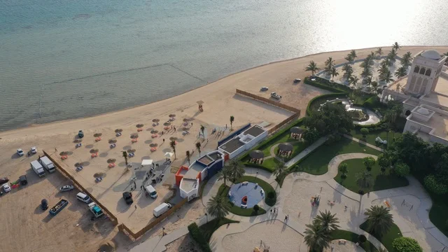 Aerial View of Beach Resort in Saudi Arabia at Daylight