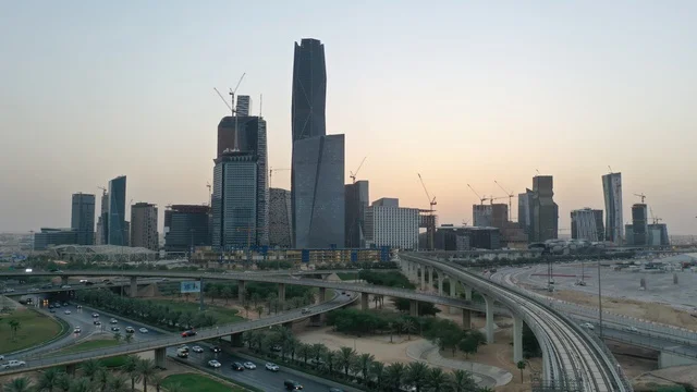 KAFD Riyadh Skyline and Modern Architecture at Dusk