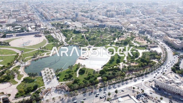 منظر جوي لمنتزه السلام في مدينة الرياض