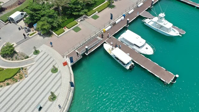 Aerial View of Red Sea Marina with Boats in Saudi Arabia