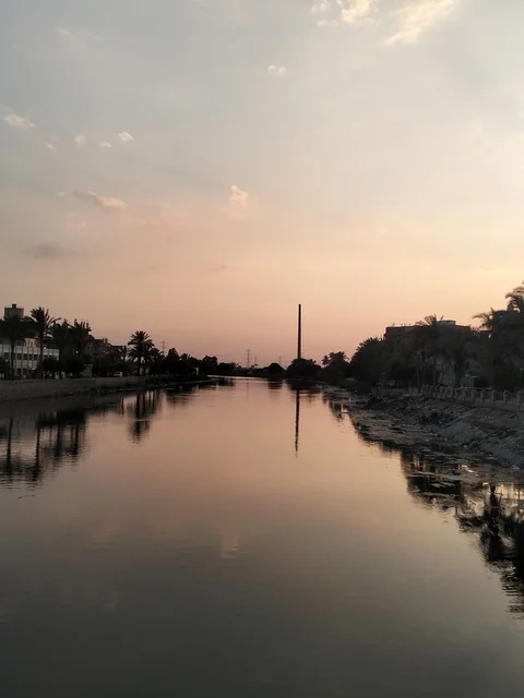 Sunset over Al-Aziziyah Canal in Madinah Saudi Arabia