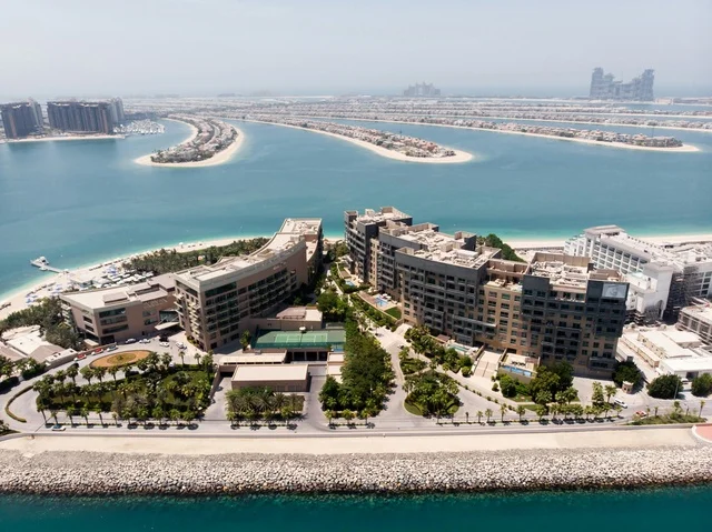 Palm Jumeirah Dubai Aerial View Coastal Resorts