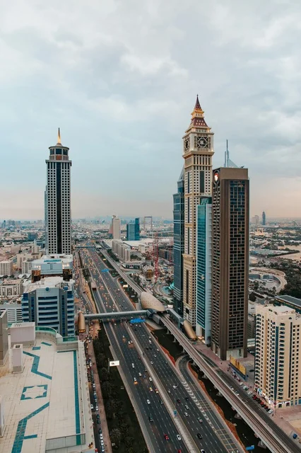 Sheikh Zayed Road Dubai Skyscrapers and Al Yaqoub Tower