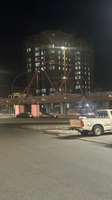 Bicycle Monument at Al-Khalab Park Al-Mandaq Night