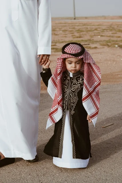 Saudi Child in Traditional Daqlah at At-Turaif Diriyah