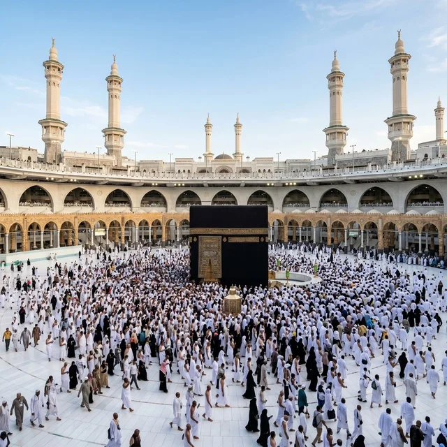 Holy Kaaba Makkah Masjid al-Haram Pilgrims Tawaf