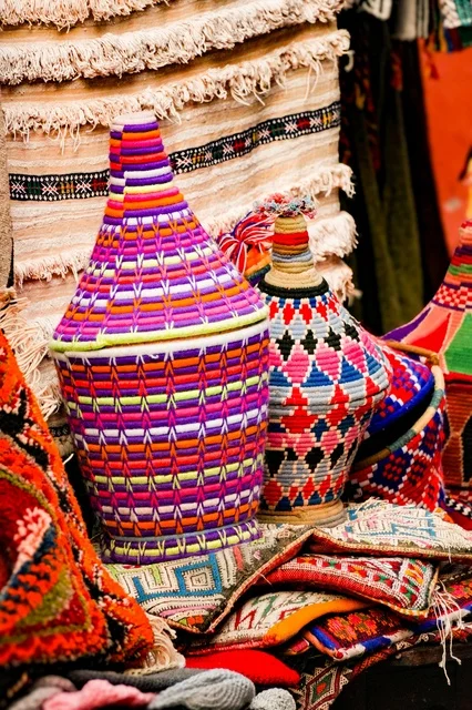 Traditional Omani Woven Baskets in Local Market