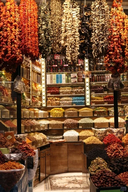 Traditional Spice and Dried Fruit Shop in Oman Market