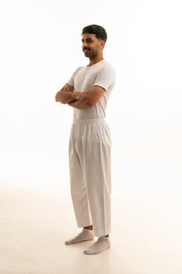 Saudi Man in Traditional White Undergarments Studio