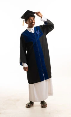 Young African Graduate in Thobe and Academic Gown