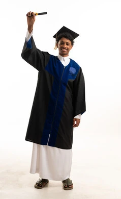 Saudi Male Graduate in Thobe Holding Diploma