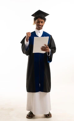 Saudi Male Student Graduating with Certificate