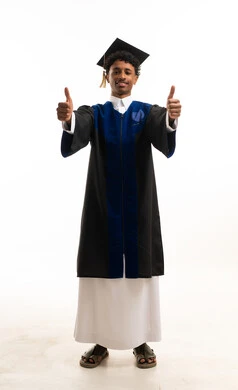 Saudi Graduate Student Giving Double Thumbs Up