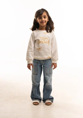 Young Arab Girl in Casual Clothing on White Background