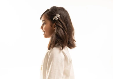 Young Arab Girl Side Profile White Background