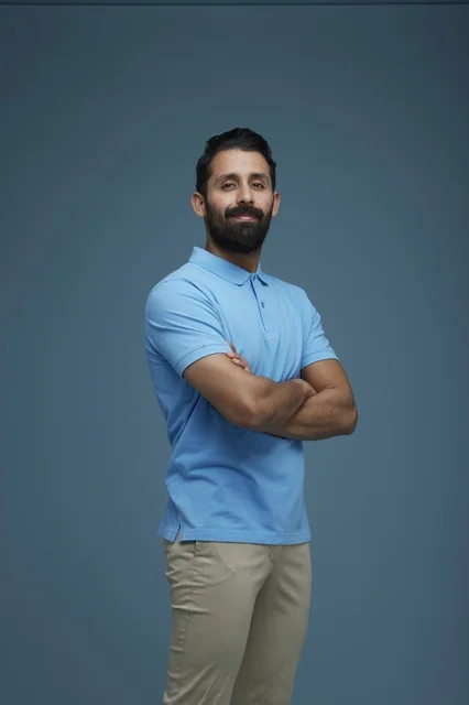 Saudi Man in Casual Clothing Studio Portrait