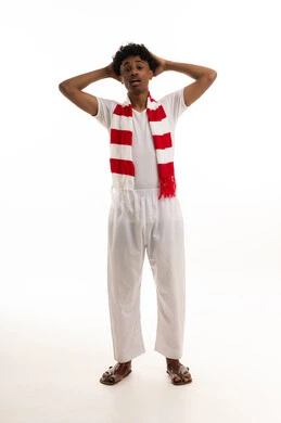 Shocked Saudi Man with Scarf on White Background