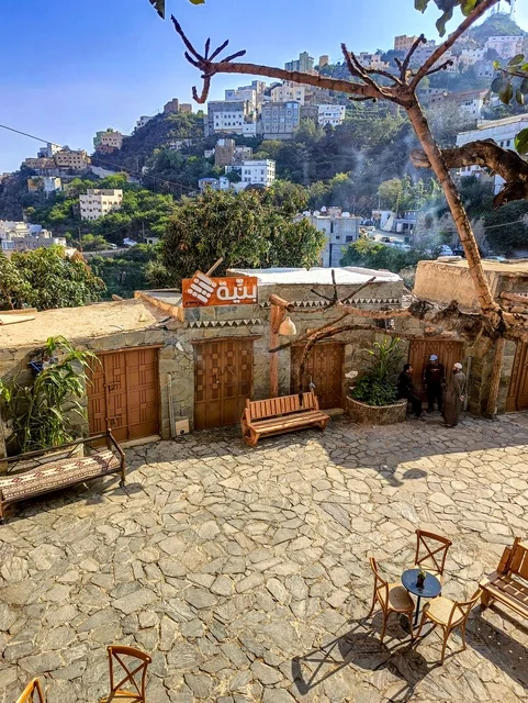 Traditional Stone Cafe and Hillside Village in Jazan