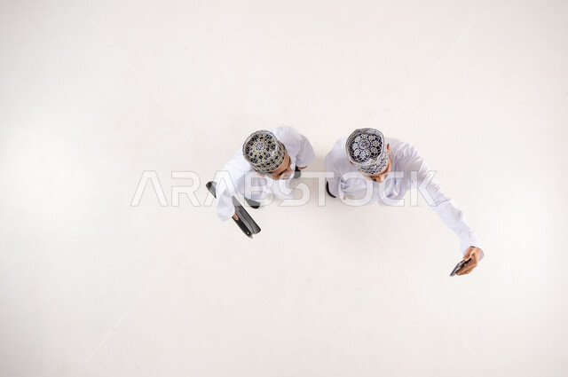 Omani Men Traditional Dress Selfie High Angle