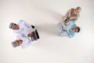 Omani Business Professionals Collaboration High Angle