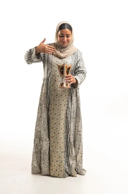 Saudi Woman with Traditional Incense Burner Mabkhara