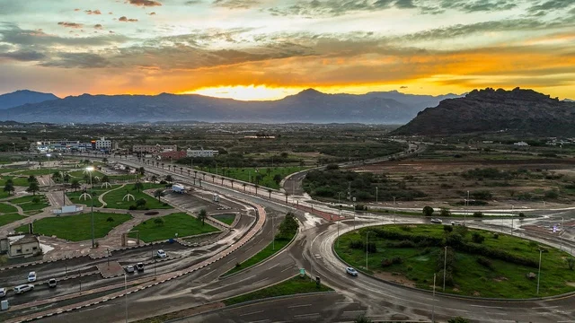 Jazan Saudi Arabia City Landscape Mountains Sunset