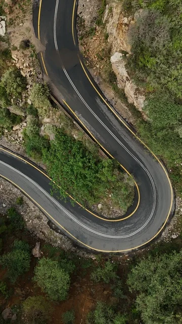Aerial Winding Mountain Road in Jazan Saudi Arabia