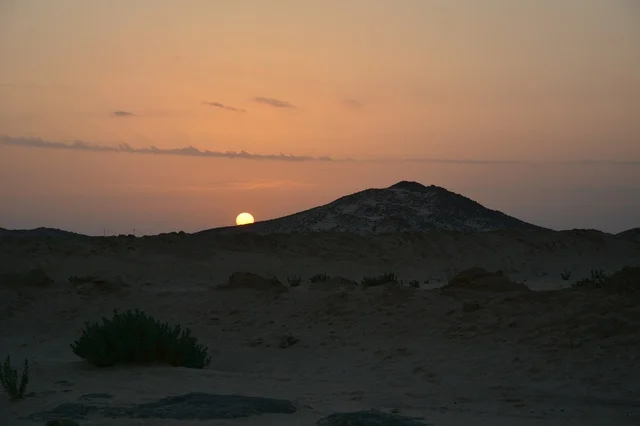 Sunset Over Desert Hills in Banban Riyadh Saudi Arabia
