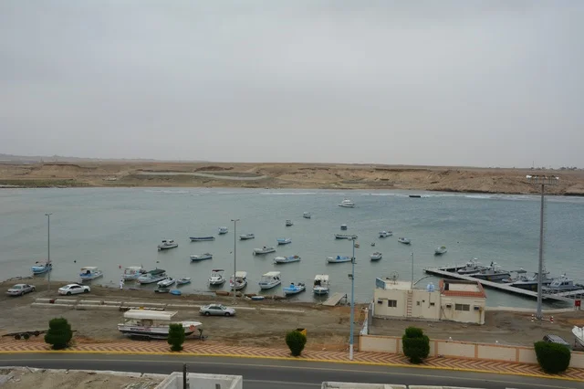 قوارب الصيد في ميناء مدينة الوجه بالسعودية