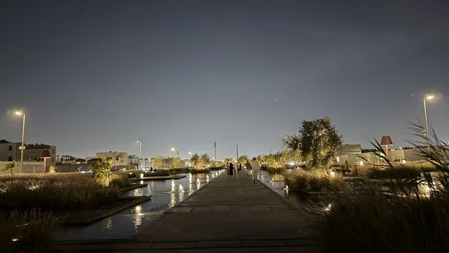 Ahmed Al Mousa Park Riyadh at Night with Water Fountains