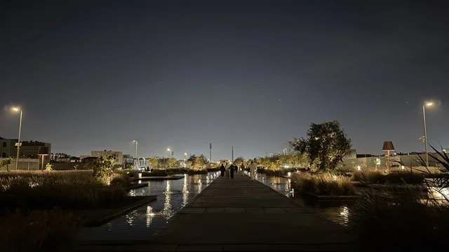 Ahmed Al-Moussa Park Riyadh at Night with Water Reflection Ahmed Al-Moussa Park Riyadh at Night with Water Reflection