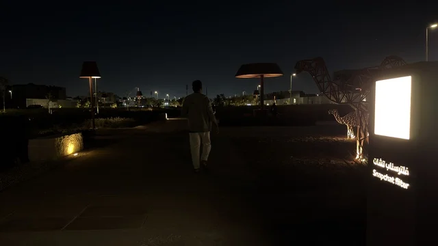 حديقة أحمد الموسى في السعودية ليلاً