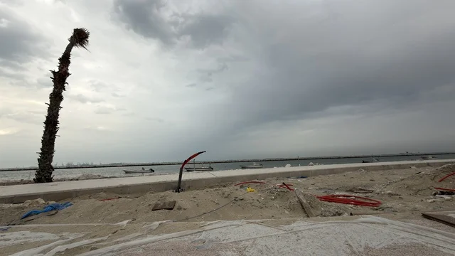Construction at Ship Corniche Dammam under Cloudy Sky