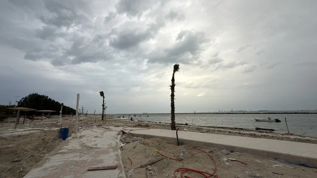 Al-Sufun Corniche Dammam Renovation Site Under Clouds